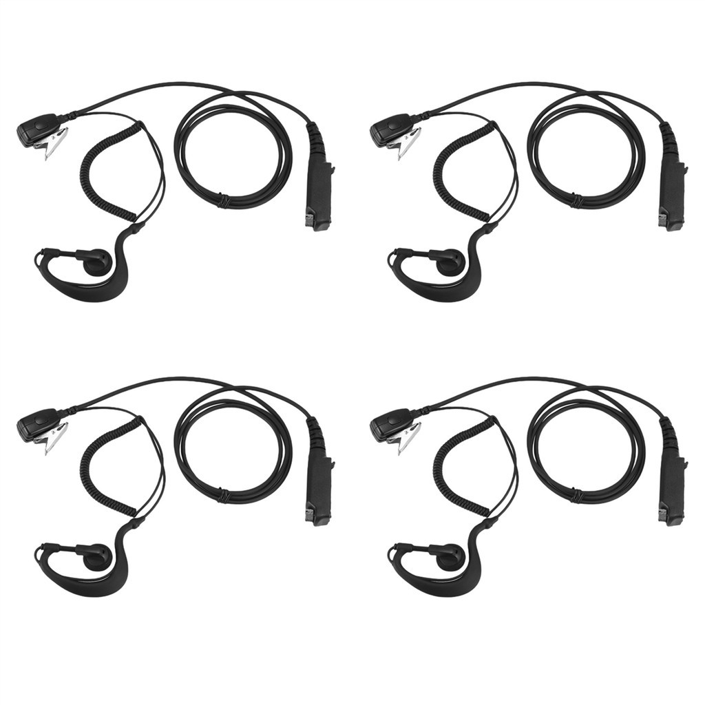 ☽4X PTT MIC G Shape Earpiece Headset for Sepura STP8000 Walkie Talkie ...