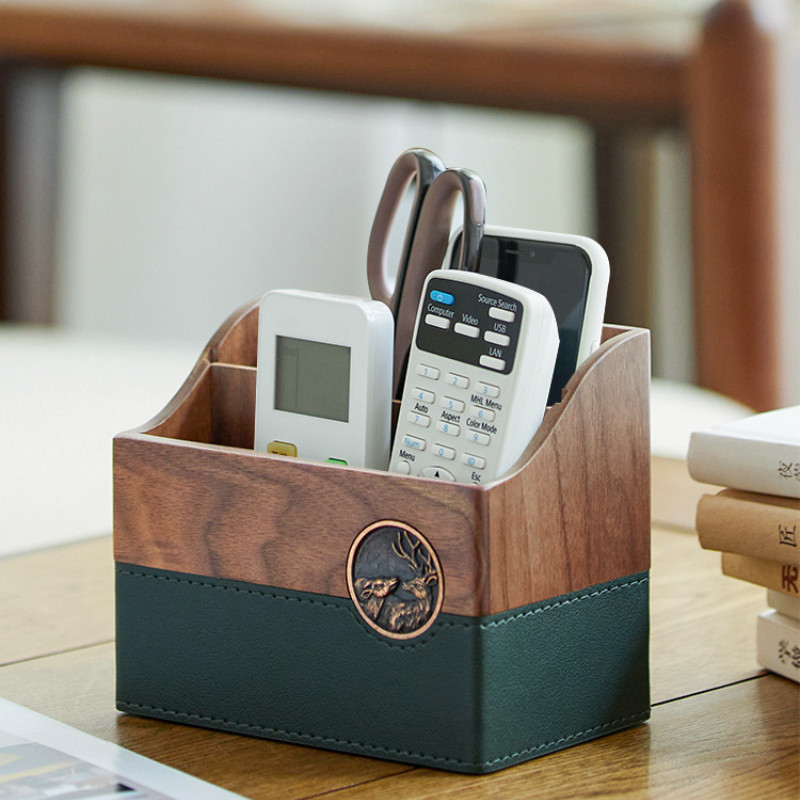 Remote control storage box black walnut creative living room coffee ...