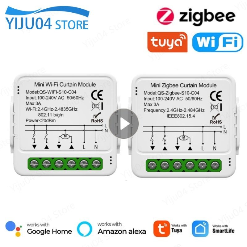 【Tuya Smart WiFi Zigbee Curtain Module Blinds Switch Connected Roller ...