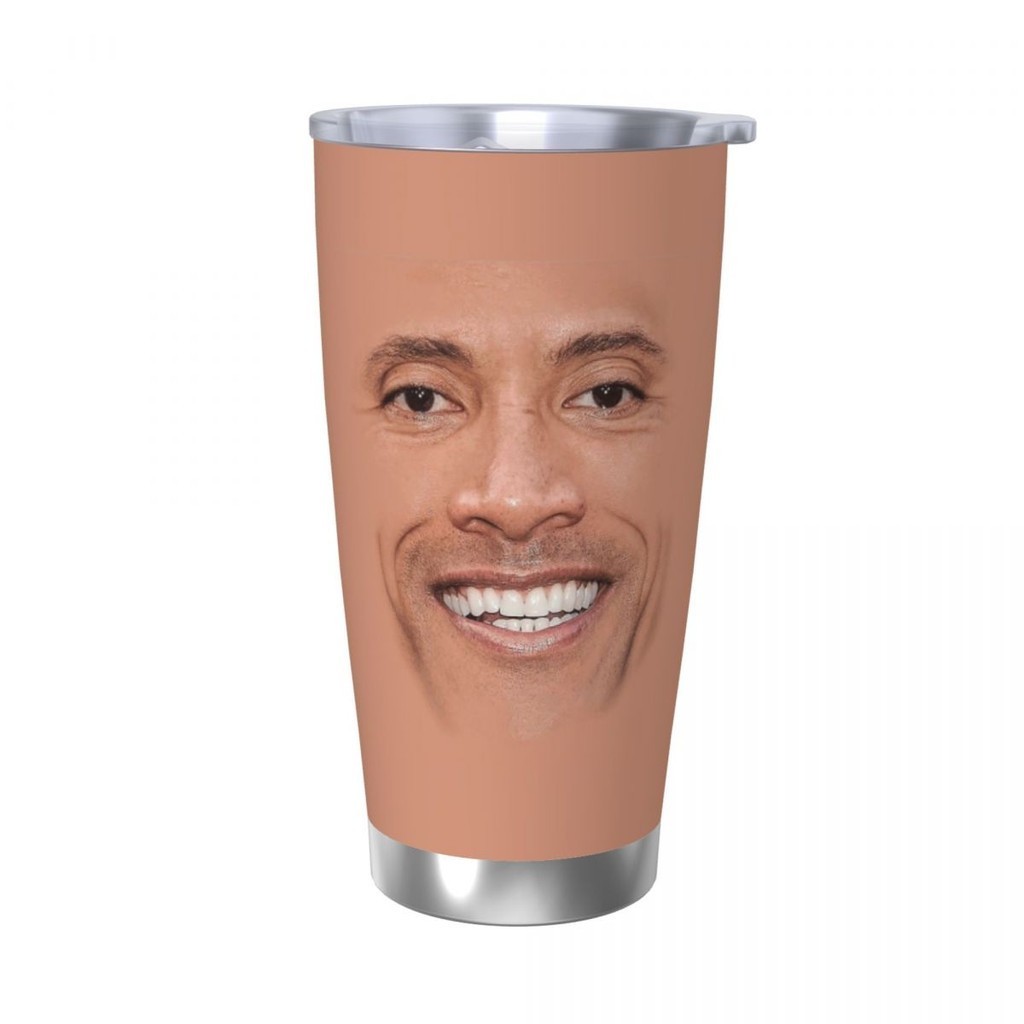 The Rock Face Insulated Tumbler with Straws Lid Dwayne Johnson ...