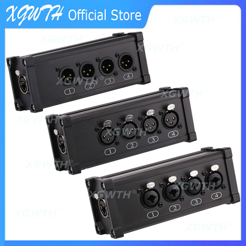 Passive Cable Splitter Stagebox with RJ 45 Jack to 4 XLR Combo for