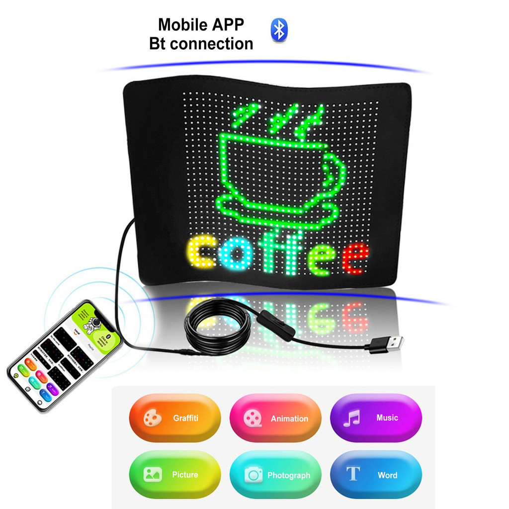 LED Flexible Display Foldable Color LED Screen Graffiti Animation ...