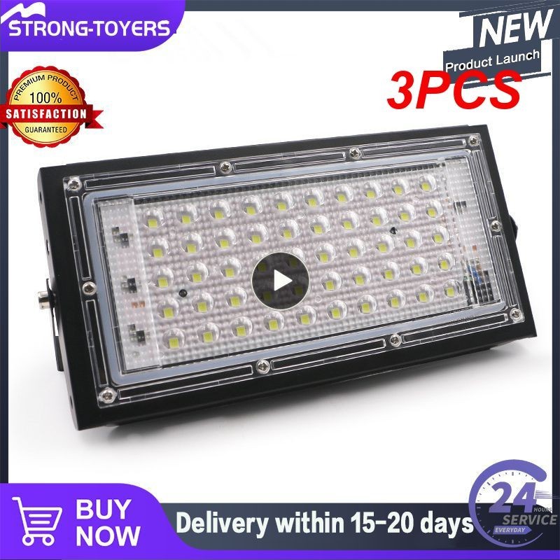 3pcs Led Flood Light Outdoor 50w 4800lm Ip65 Waterproof Security 