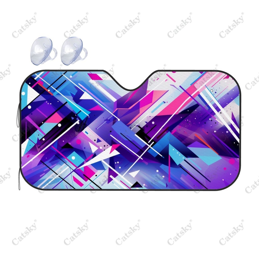 ☬Abstract Triangles And Squares Car Windshield Sunshade, Front Auto Car ...