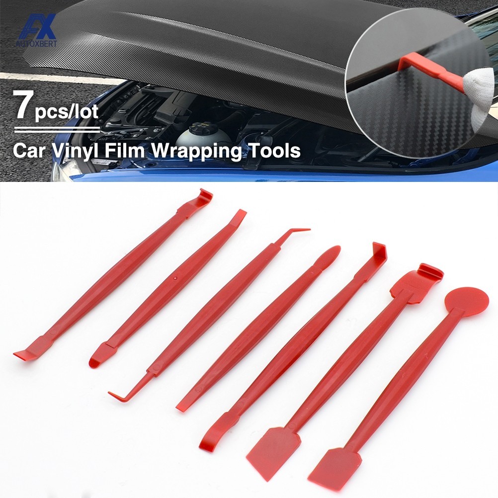 7x Car Vinyl Wrap Window Tint Film Tools Kit Carbon Fiber Stickers ...