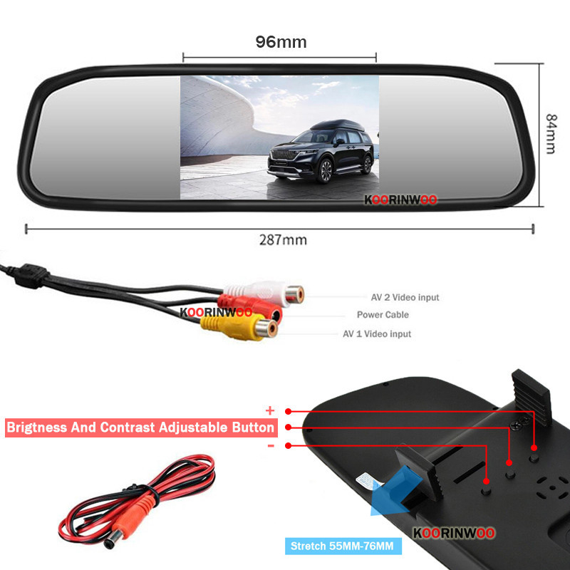 OOWLIVEE Car License Camera Wireless Wiring Kit Rear view Camera ...