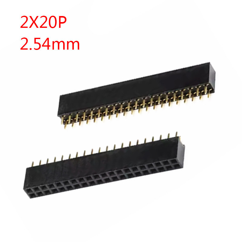10 pieces of 2X20 pin double row straight female pin 2.54mm spacing ...