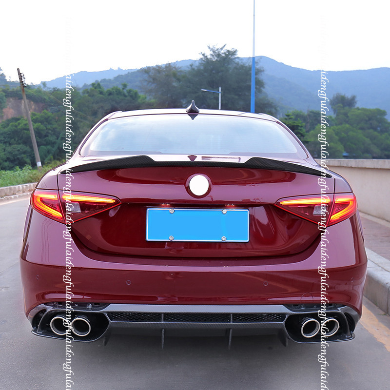 For Alfa Romeo Giulia 2017-2020 Real Carbon Fiber Rear Trunk Spoiler ...
