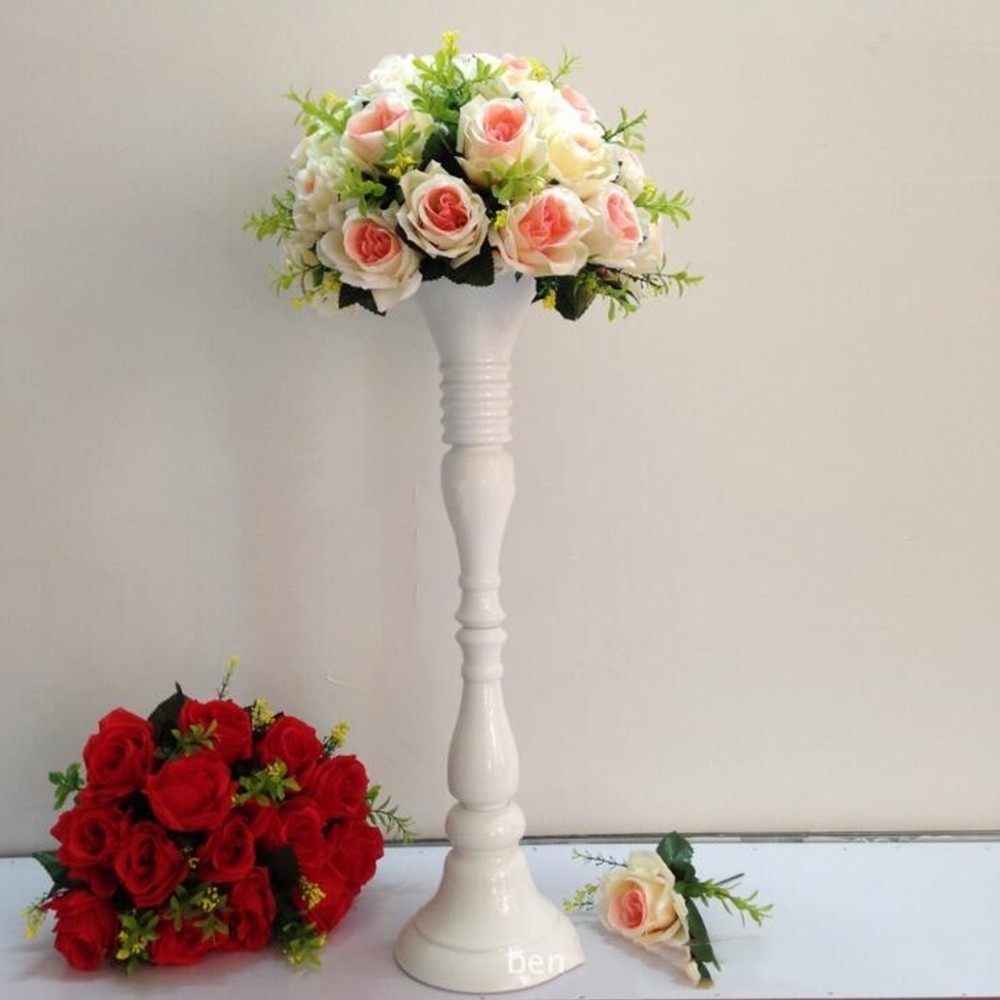 56 cm height white flower vaseS road lead wedding table centerpieces ...