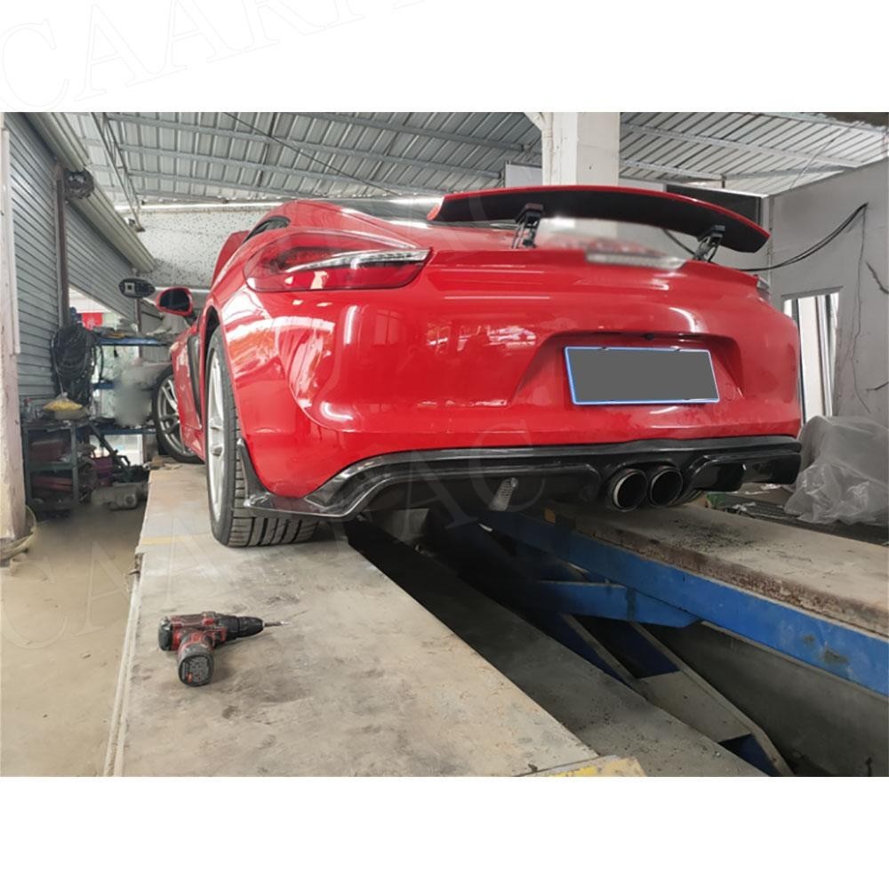 Carbon Fiber Rear Lip Diffuser for Porsche 981 Cayman Boxster 2013-2015 ...