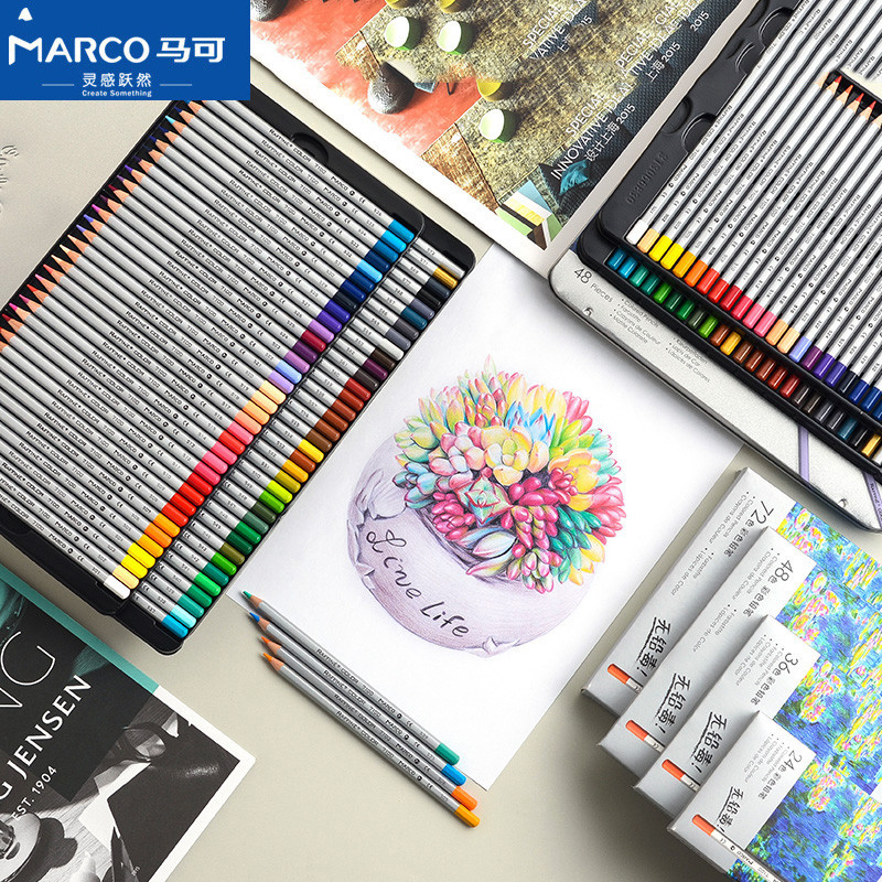Marco Raffine Crayons Colored Pencils 72 Colors for Coloring Books ...