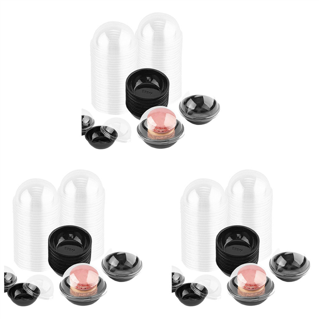 ⚔150 Pack Clear Plastic Mini Cupcake Container, Individual Packaging