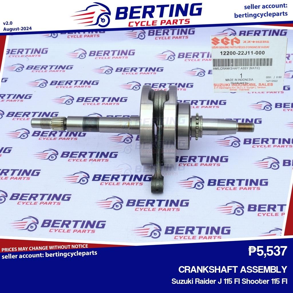 SGP CRANKSHAFT ASSEMBLY Suzuki Raider J 115 FI Shooter 115 FI Genuine ...