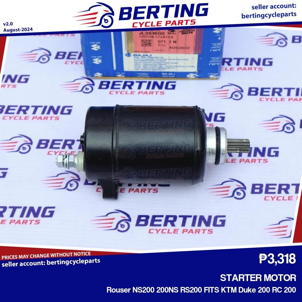 STARTER MOTOR Rouser NS200 200NS RS200 FITS KTM Duke 200 RC 200 Genuine JL351600 Shopee Philippines