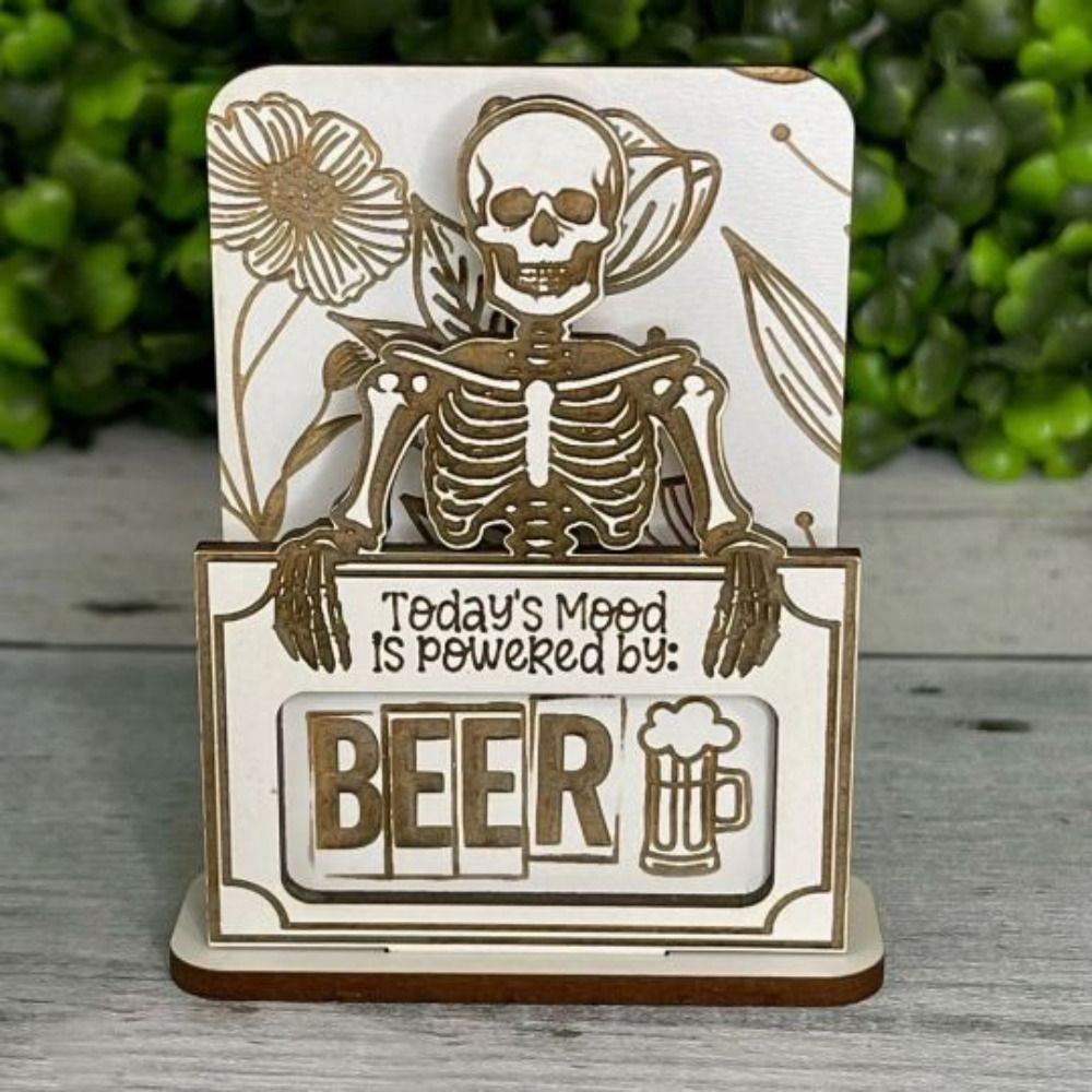 New Wooden Desk Mood Shelf Sign Funny Skeleton Frame Shape Emotional ...