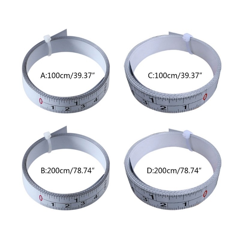 ~E5BE 1m/2m Workbench Ruler Adhesive Tape Measure Inch & Metric Double ...