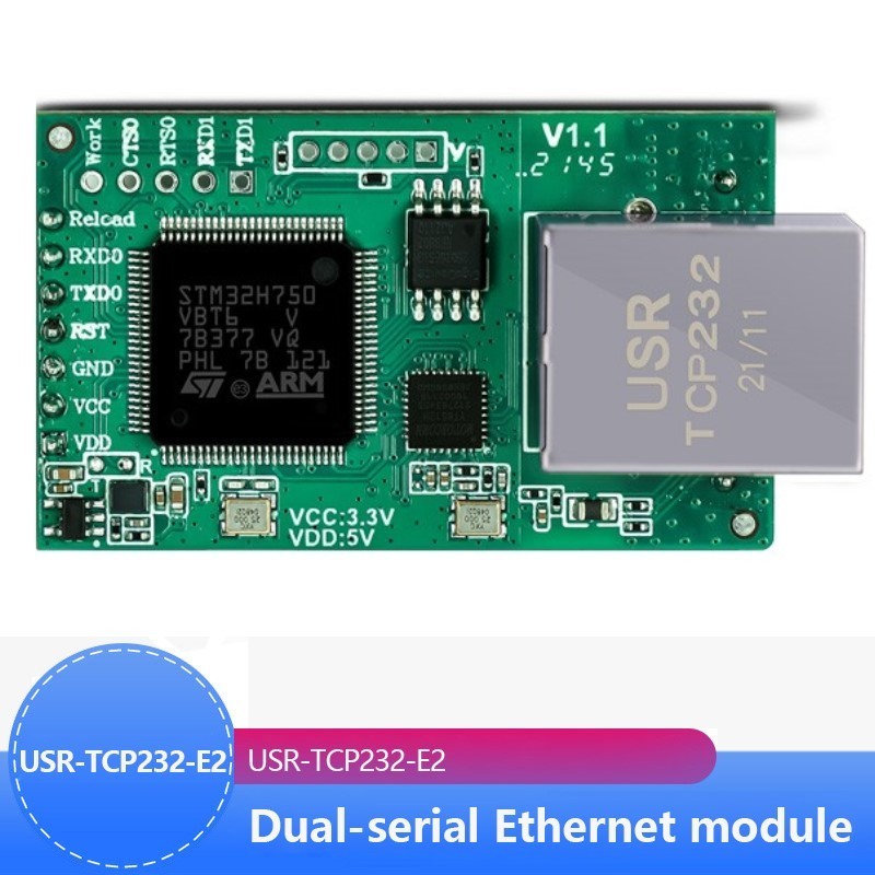 USR-TCP232-E2 Pin Type Serial UART TTL to LAN Ethernet Module 2 serial ...
