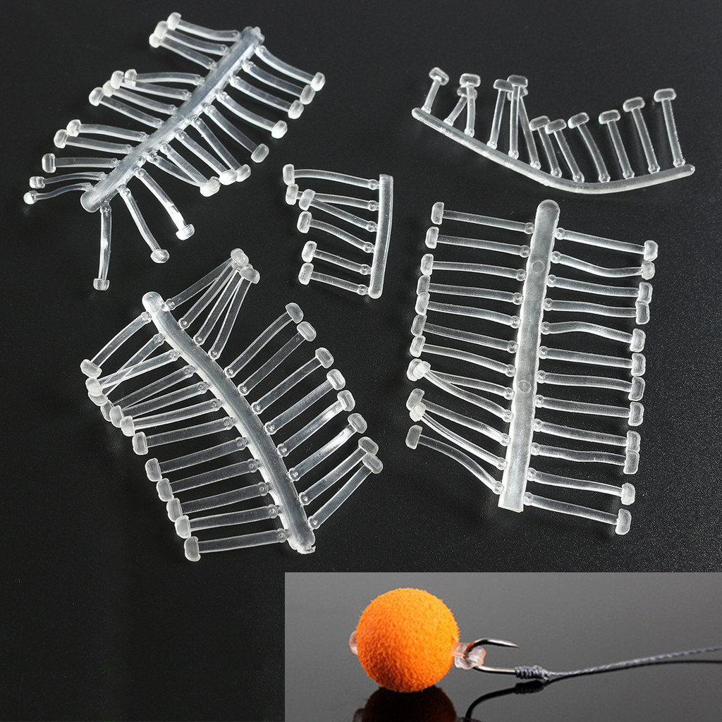 120Pcs/5Sheet Carp Fishing Hair Rig Bait Stop Pop Up Stoppers Clear ...
