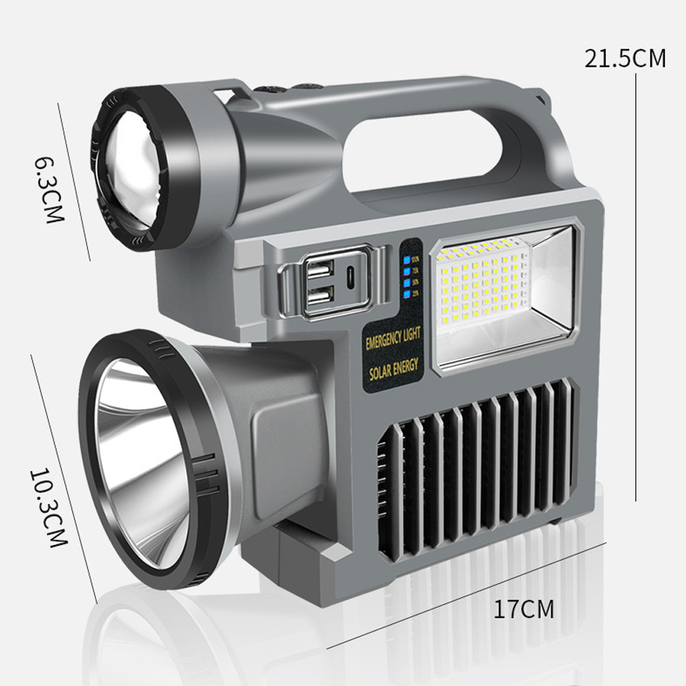 Solar portable flashlight multifunctional display outdoor flashlight ...