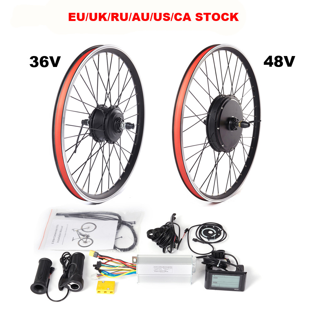 NYANS Kit de Conversion de Vélo Électrique, 24V 36V 48V 250W 350W 500W Moteur Spinner à Entraînement Arrière, 20 24 26 27,5 28 29 Pouces 700C Roue Arrière, Piles Non Incluses,36V500W-24in