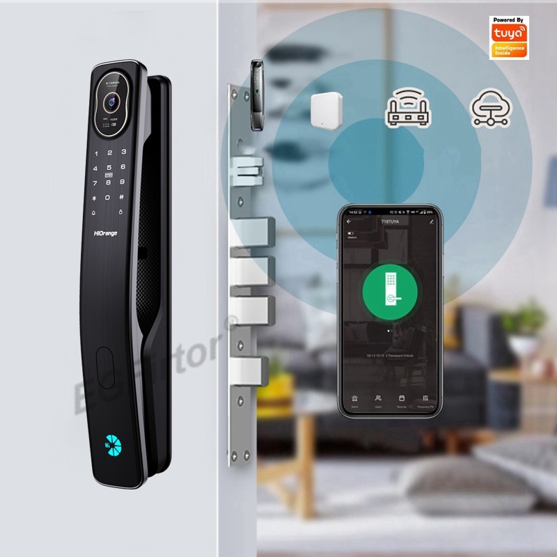 ☽EGFirtor Tuya Video Intercom Fingerprint Smart Door Lock 3D Face ...