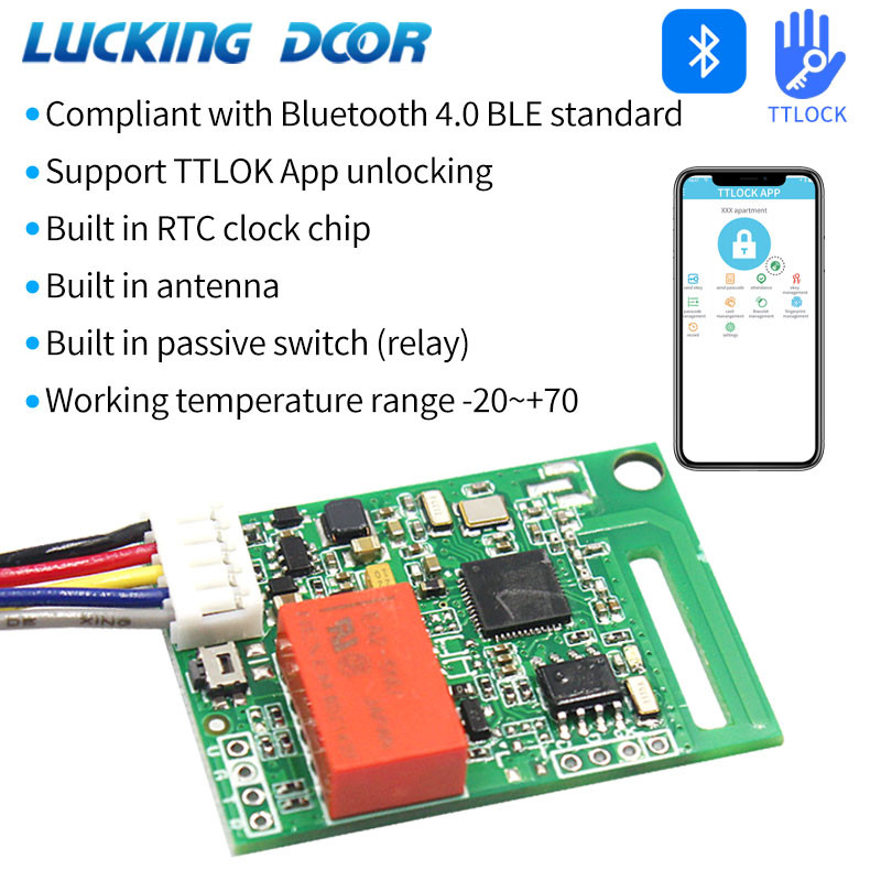 TTLOCK App BLE Electronic Lock Module board Lock Module Relay Output ...