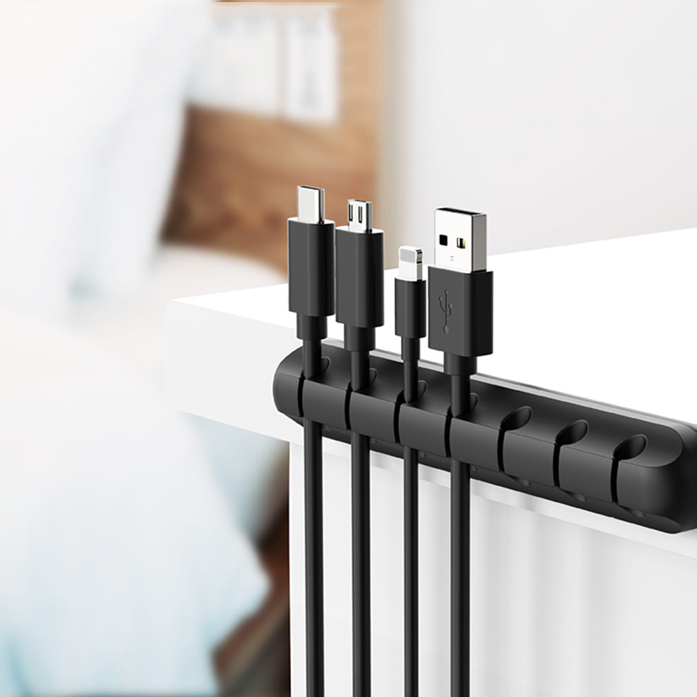 Cable Organizer Silicone USB Cable Management Wire Cable Holder Winder ...
