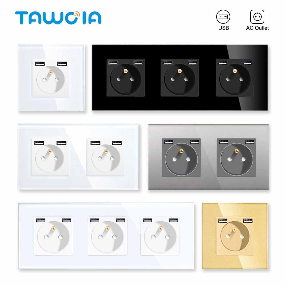 ☼TAWOIA Wall Type Dual USB Power Socket Electrical Socket Wall Plug ...