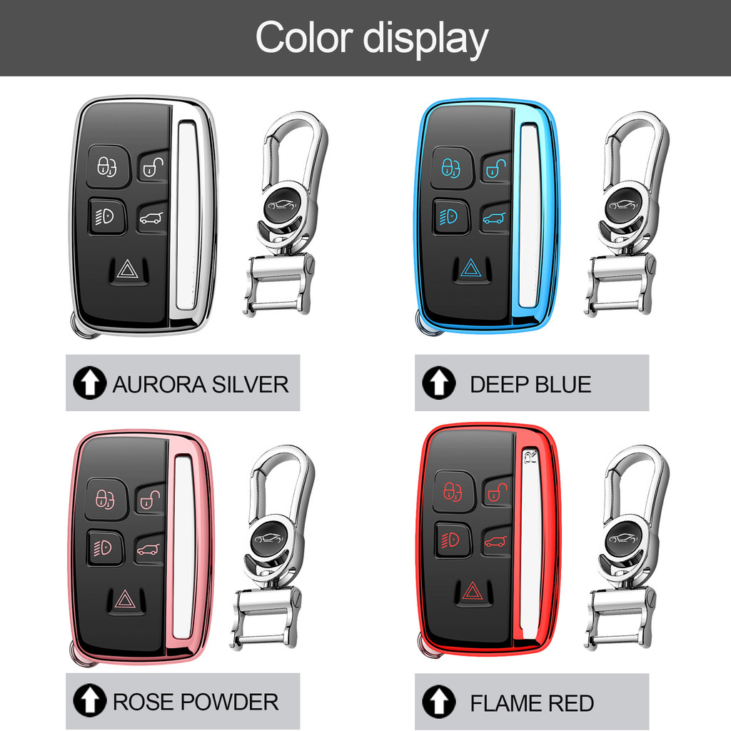 Key Fob Cover for Rover Jaguar Range Evoque Velar Discovery LR4 Land ...