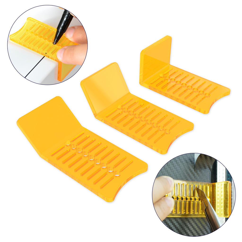 【EHDIS 3PCS Carbon Fiber Film Install Measure Scraper Car Vinyl Wrap ...