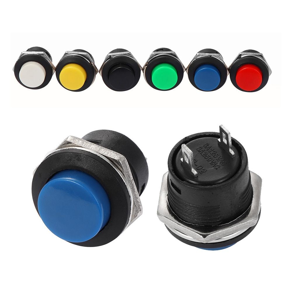 2Pcs 16mm Red Momentary On/Off Push Buttons Horn Switch for Car Auto ...