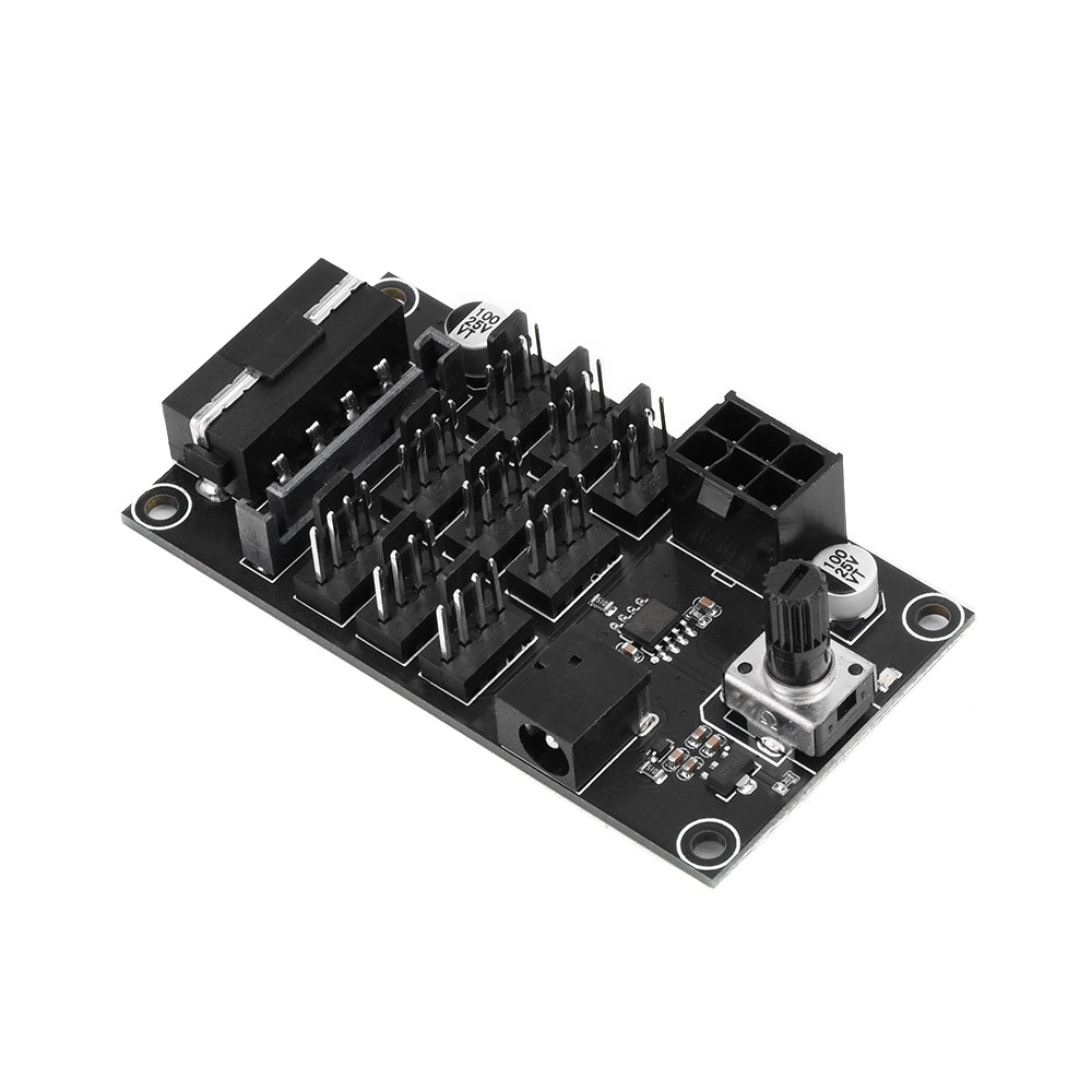 ☪Computer Chassis PWM Violent Fan Speed Controller 9-Channel Fan Hub ...