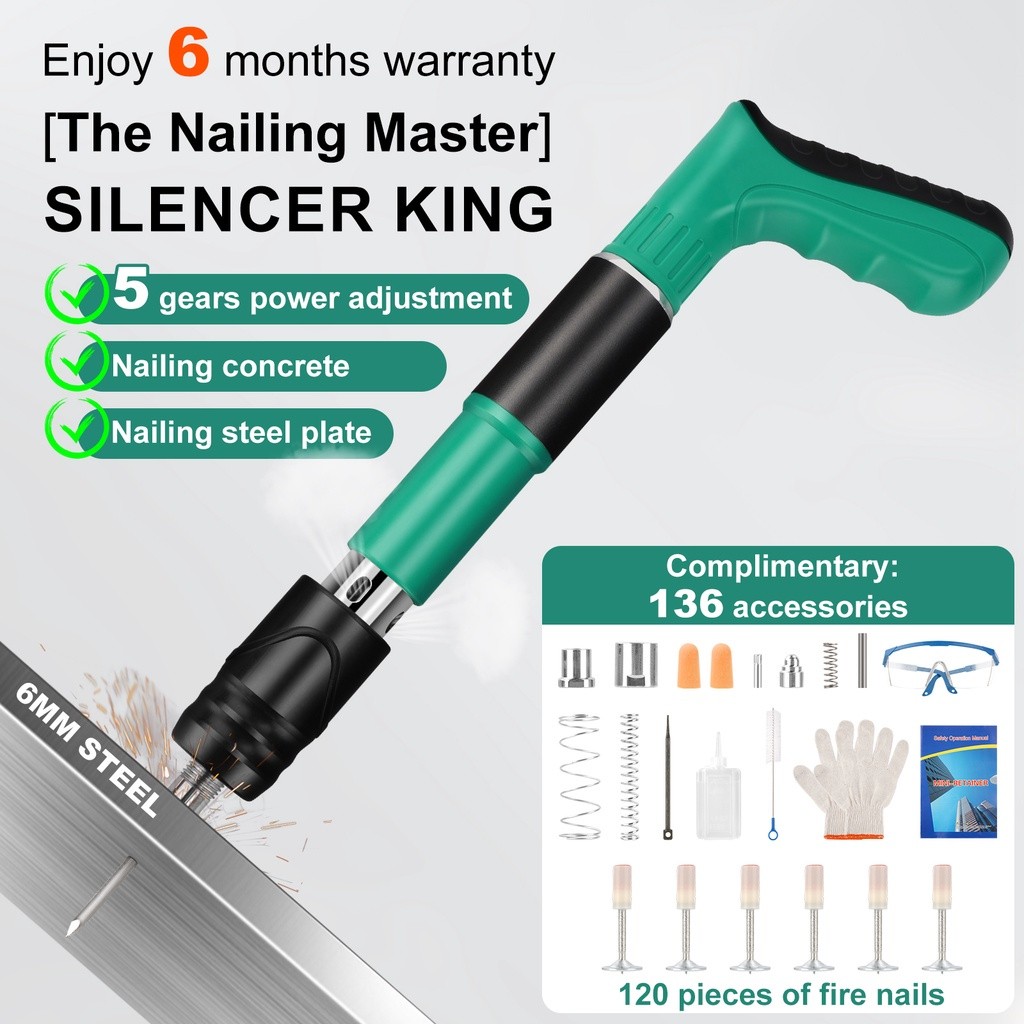 Nail Gun Power Tool Cordless Manual Steel Nail Gun Rivet Concrete Nail