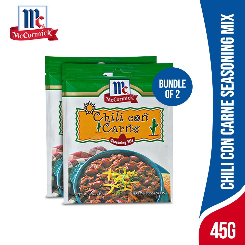 McCormick Chili con Carne Seasoning Mix 45g- Bundle of 2 | Shopee ...