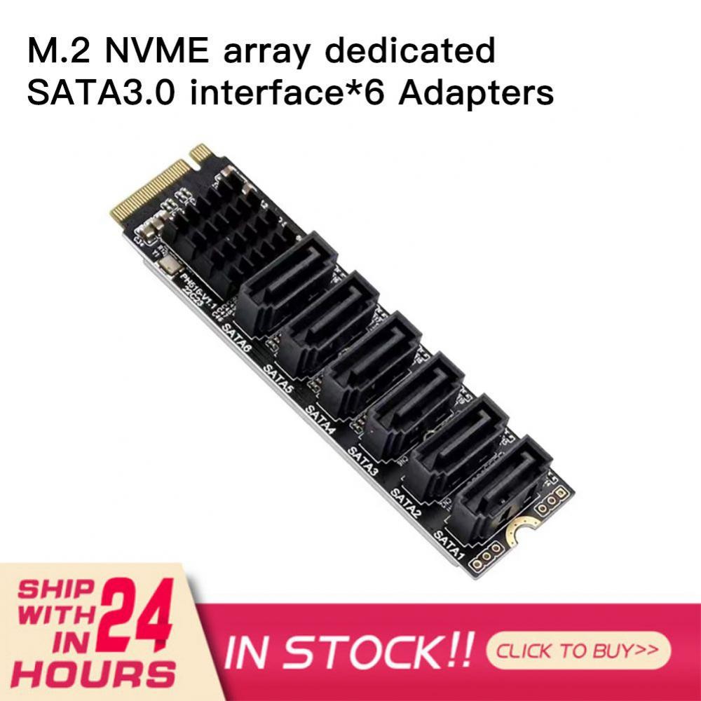 NVME PCI-E PCIE X4 X8 X16 To 6 Port 3.0 SATA Adapter Card Riser III 6GB ...