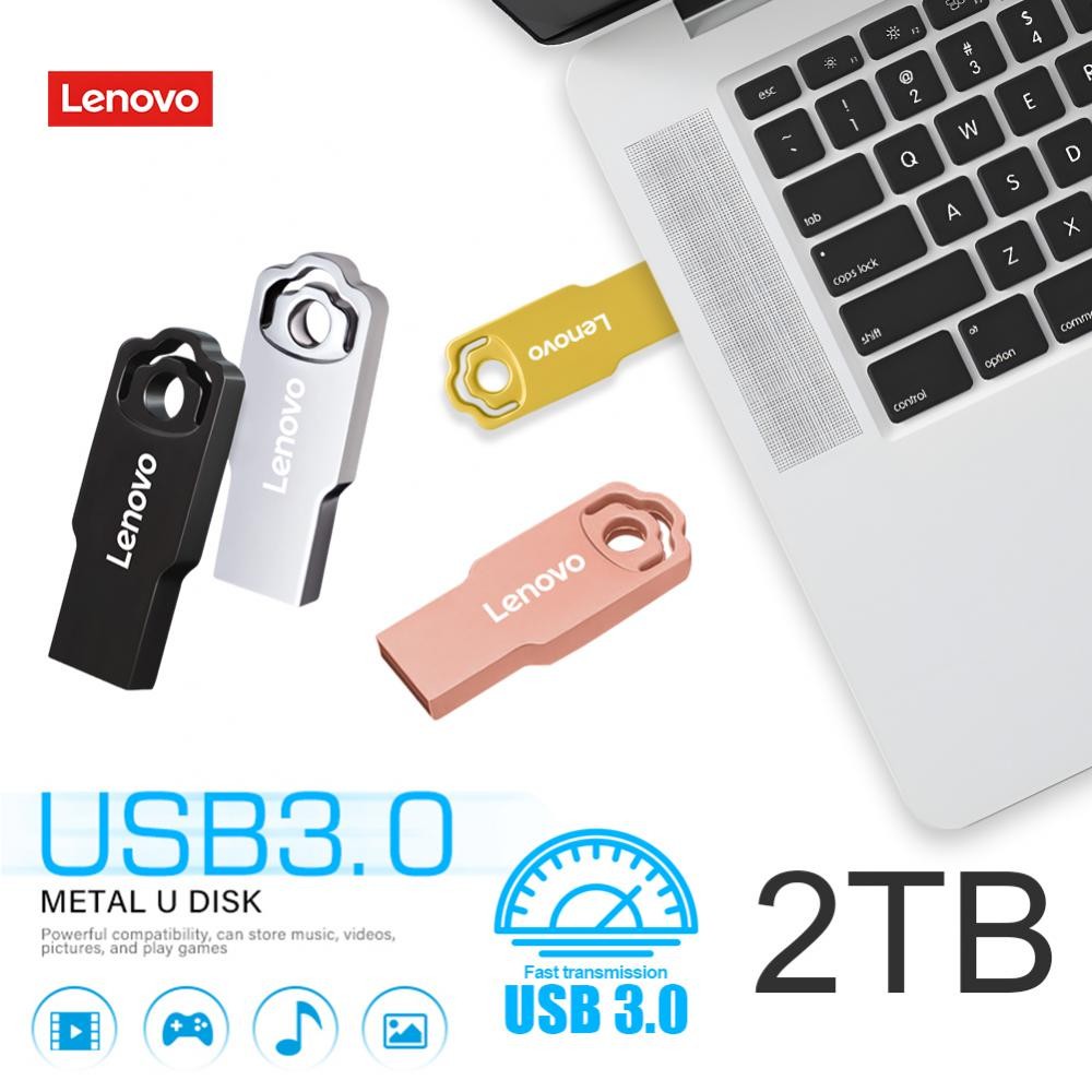 Lenovo Metal Flash USB Drive 128GB Large Capacity Fast Read Pen Drives ...