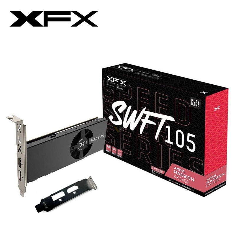 ♧New XFX RX 6400 4GB ITX Low Profile Graphics Card GPU Radeon RX6400 ...