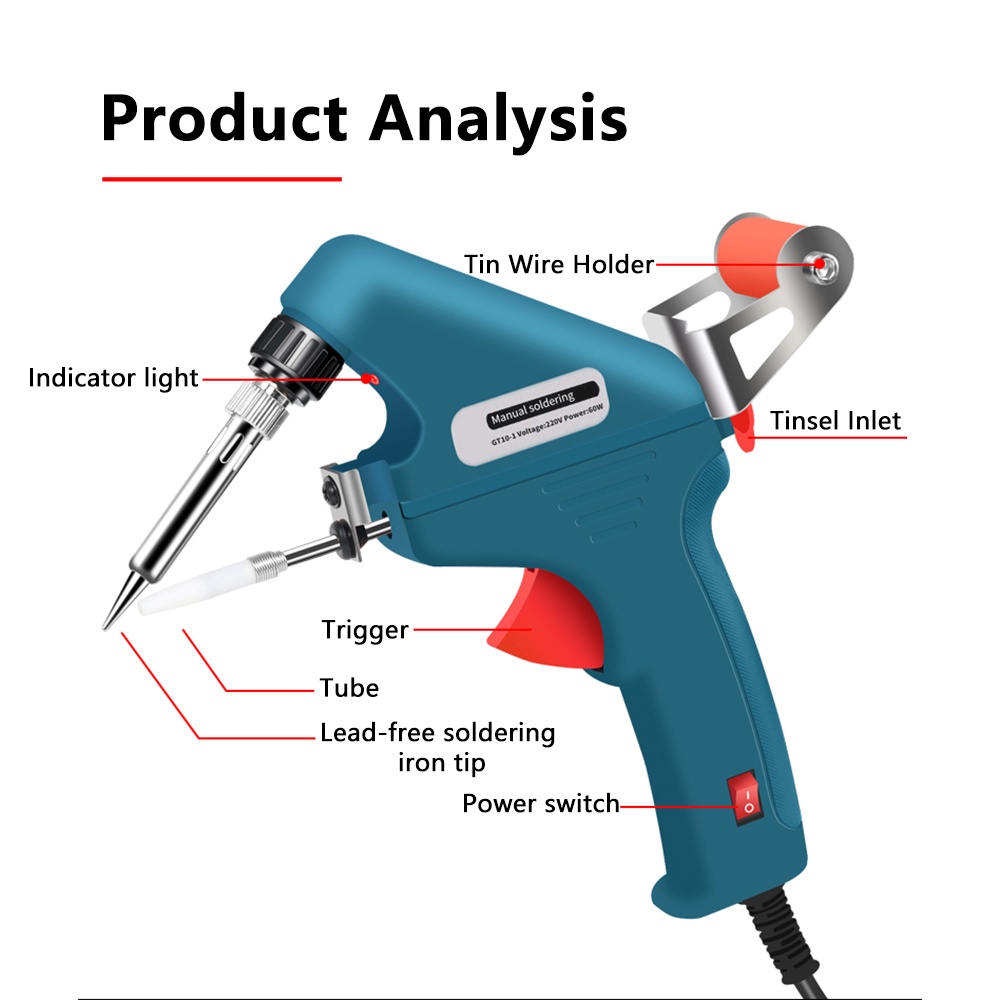 60W Electronic Welding Machine Torch Kit Internal Heat Helping Hand