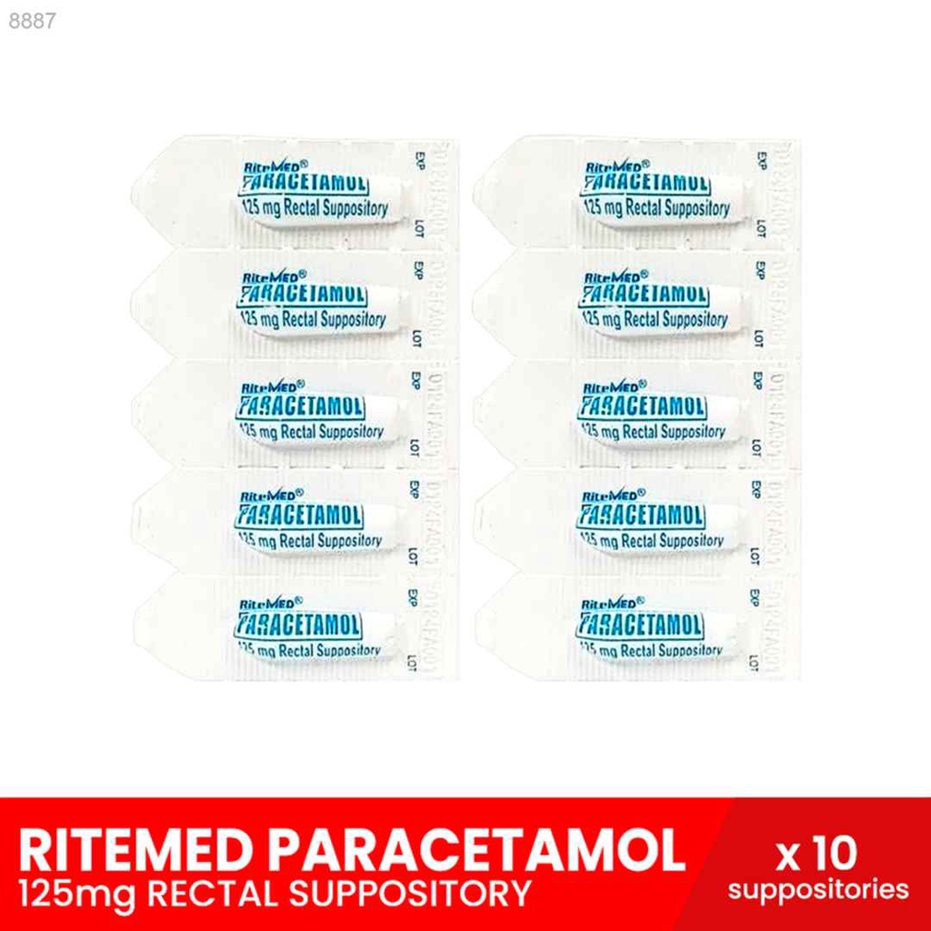 RITEMED Paracetamol 125mg Rectal Suppository for Kids x 12 (For the