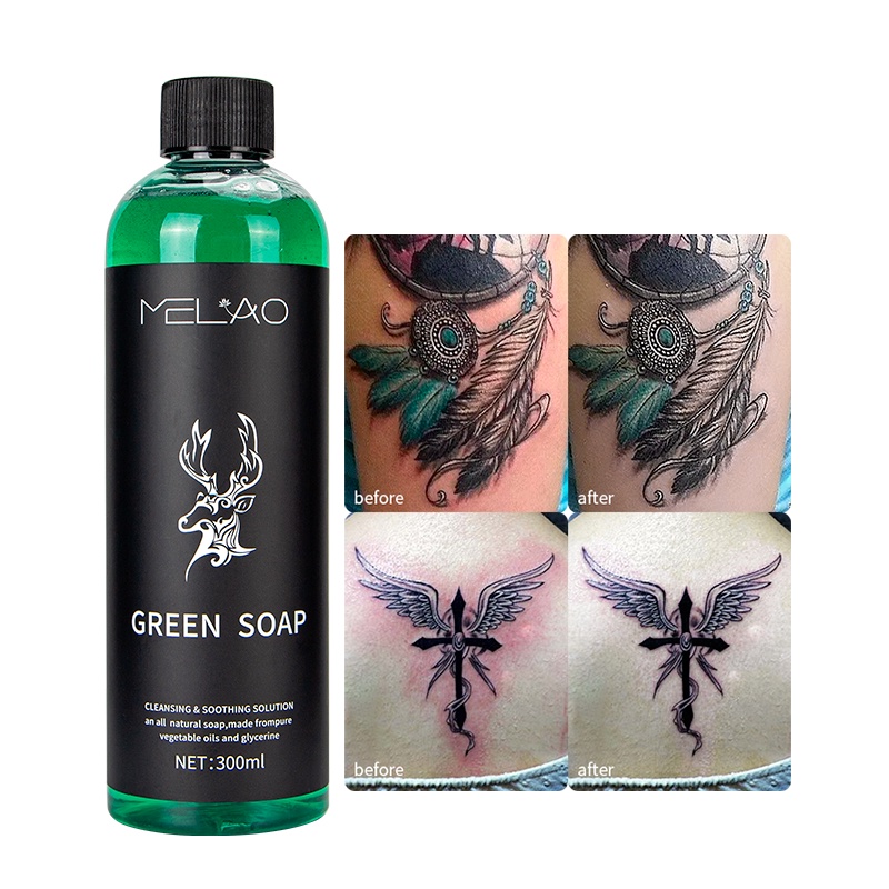 MELAO Tattoo Cleaning Liquid Soap Green Soap Tattoo Cleansing Soothing
