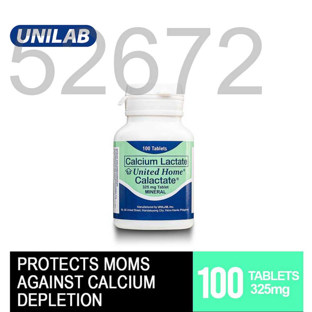 K4041 United Home Calactate 325Mg 100 Tablets (Calcium Supplements for