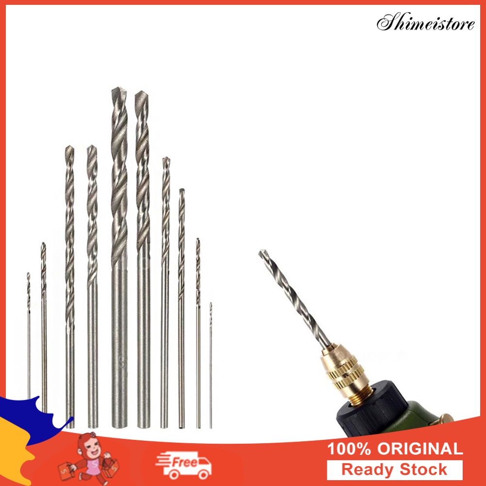 Shimei 10Pcs HSS High Speed White Steel Twist Drill Bit Set for Rotary ...