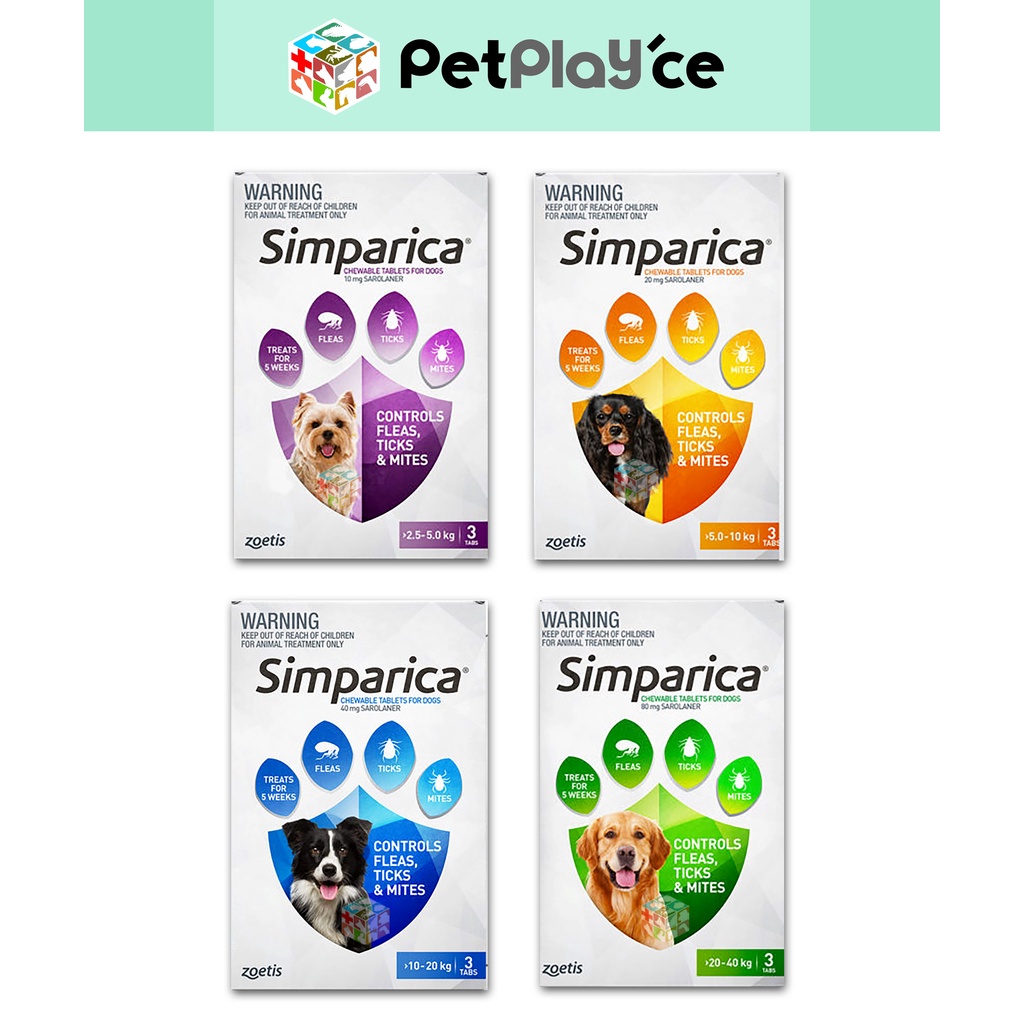 ⊙Simparica Anti Tick & Flea Chewable Tablet for Dog with Sticker