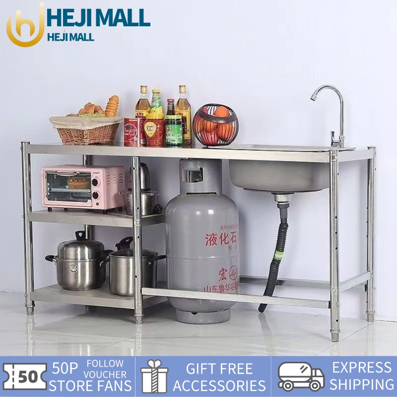 rack kitchen sink 304 stainless table Stove rack Multi-functional set of  accessories operating desk