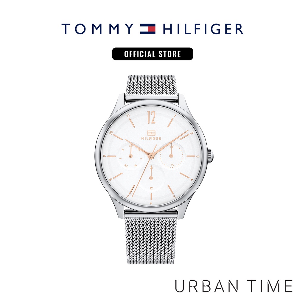 Tommy Hilfiger Layla Silver Stainless Steel Mesh Bracelet Multifunction ...