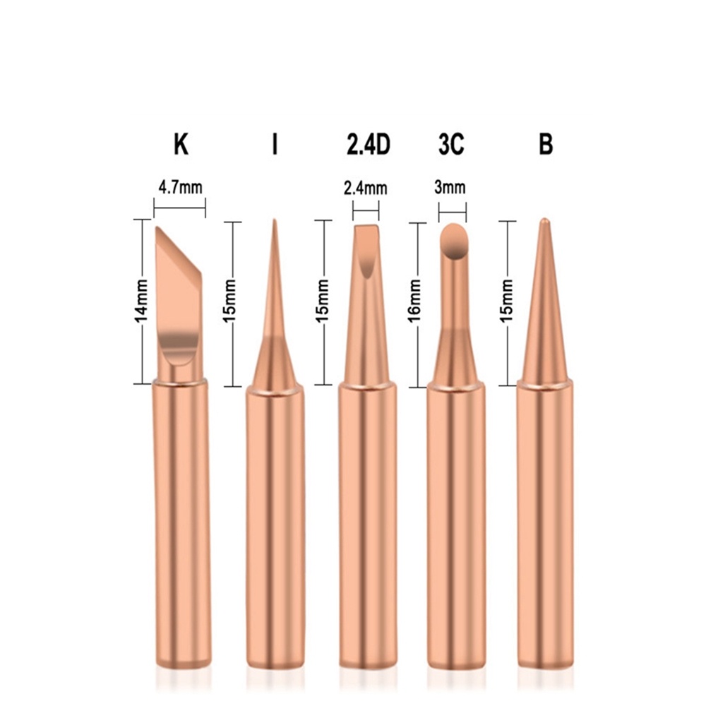 5pcs/lot Soldering Iron Tip Pure Copper 900MT Leadfree Solder Tips