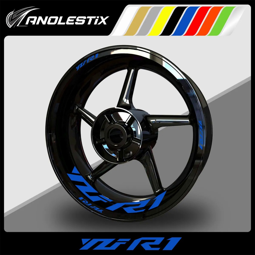 AnoleStix Reflective Motorcycle Wheel Sticker Hub Decal Rim Stripe Tape ...