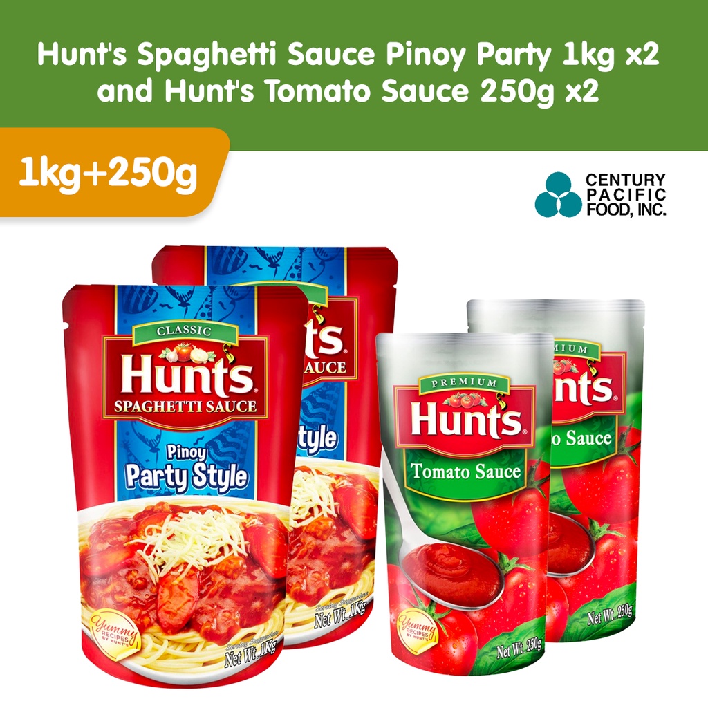 Hunts Spaghetti Sauce Pinoy Party 1kg X 2 And Hunts Tomato Sauce 250g X 2 Shopee Philippines 2817