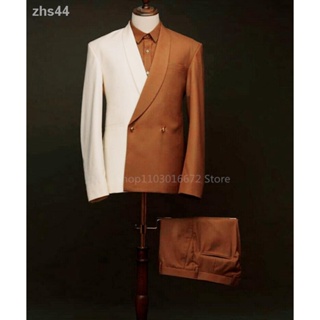 Brown Double Breasted Suit Men, Brown Wedding Suits Groom