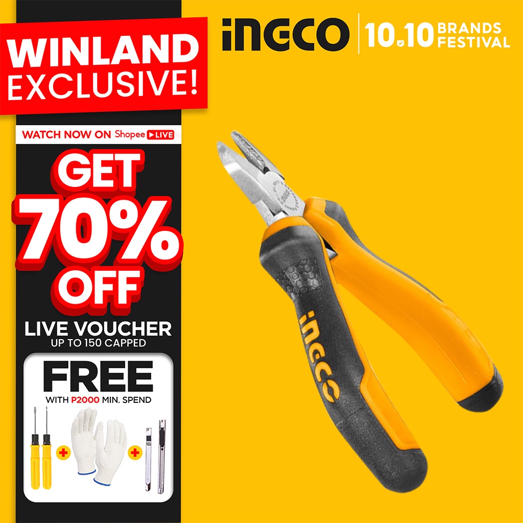 INGCO by Winland Tools 4.5"/115mm Polish and AntiRust Plier Oil Mini